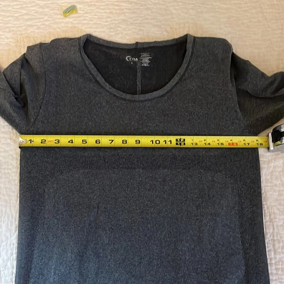 ZYIA seamless performance scoop heather gray grey long sleeve large - Picture 5 of 8